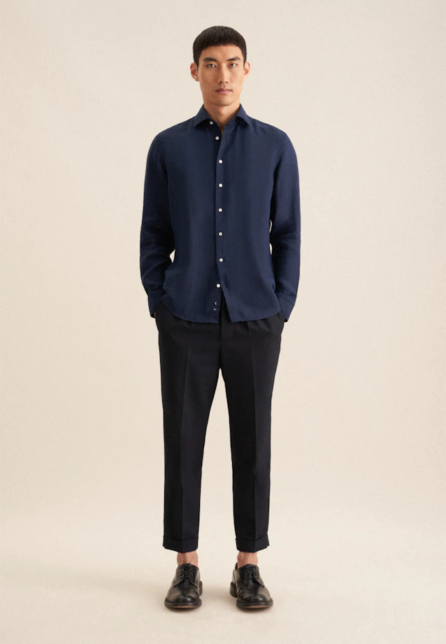 Slim Business Hemd Uni in Dunkelblau |  Seidensticker Onlineshop
