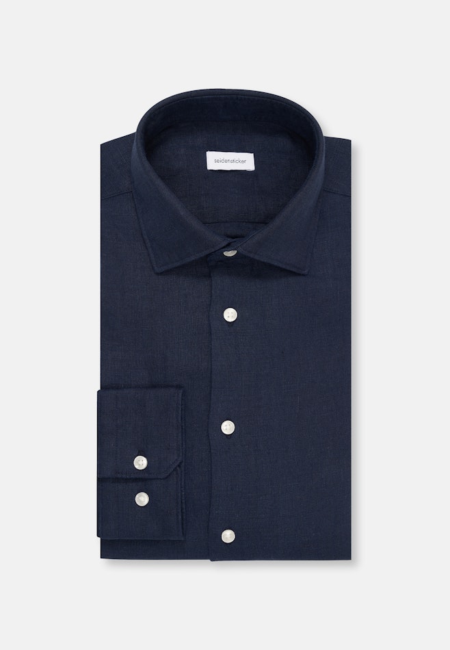 Slim Chemise d'affaires Uni dans Bleu Foncé | Boutique en ligne Seidensticker