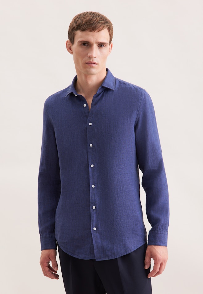 Slim Business Hemd Uni in Mittelblau | Seidensticker Onlineshop
