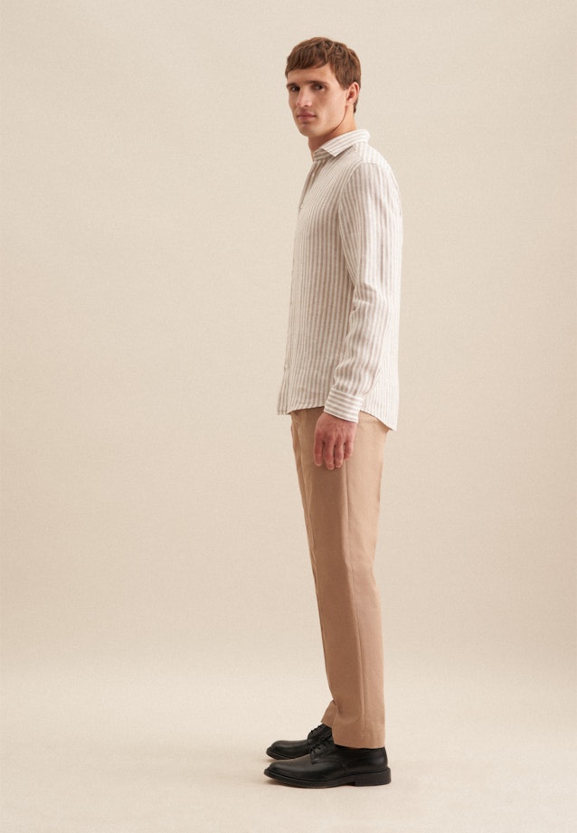 Slim Business Hemd Streifen in Beige |  Seidensticker Onlineshop