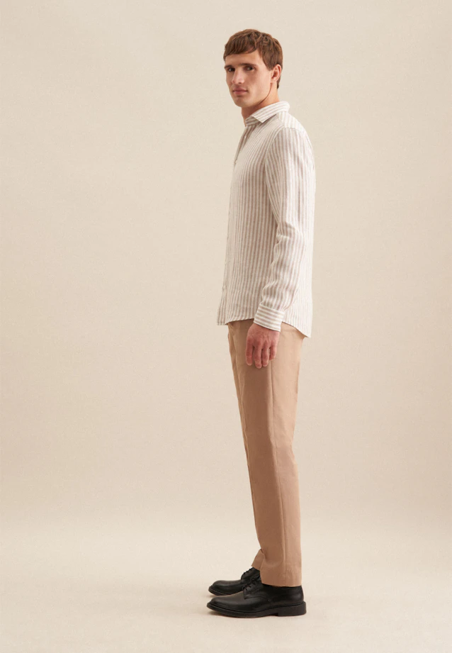 Slim Business Hemd Streifen in Beige |  Seidensticker Onlineshop