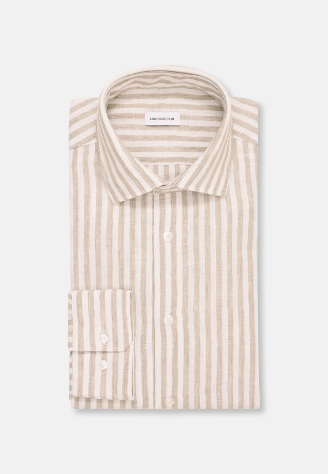 Slim Business Hemd Streifen in Beige |  Seidensticker Onlineshop