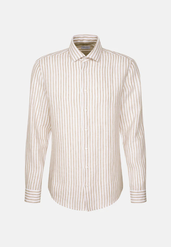 Slim Business Hemd Streifen in Beige |  Seidensticker Onlineshop