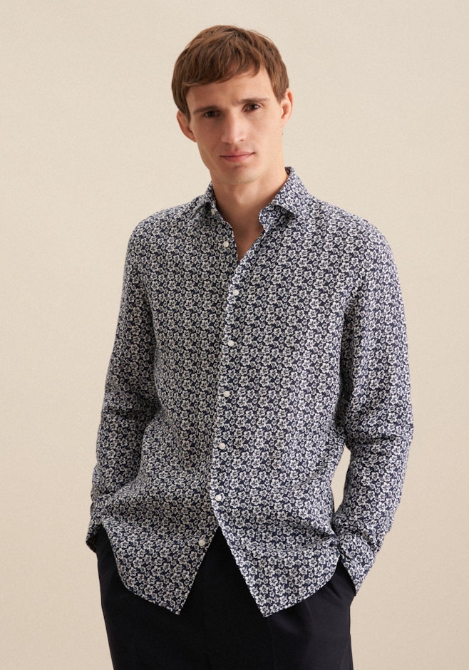 Slim Chemise d'affaires Floral dans Bleu Foncé | Boutique en ligne Seidensticker