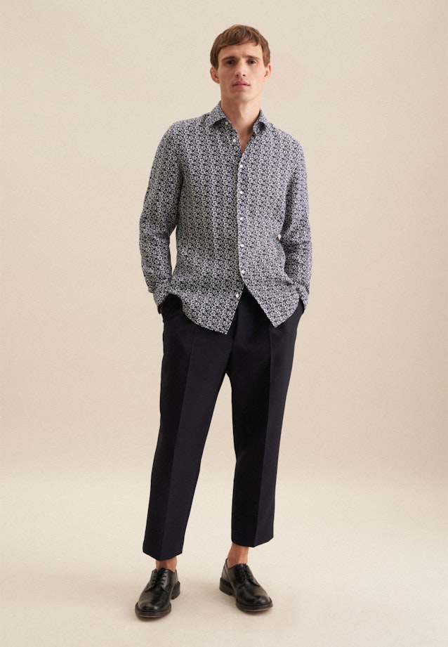 Slim Business Hemd Floral in Dunkelblau |  Seidensticker Onlineshop