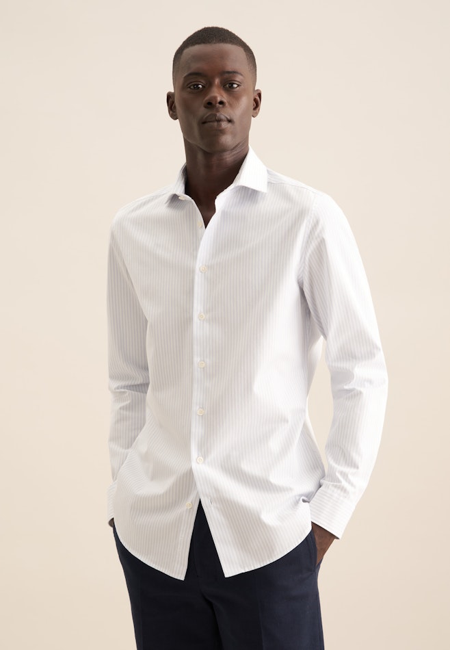 Slim Casual Hemd Streifen in Hellblau | Seidensticker Onlineshop