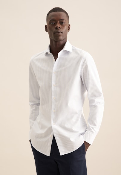 Slim Casual Hemd Streifen in Hellblau |  Seidensticker Onlineshop