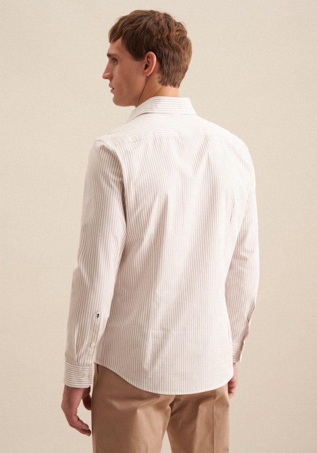 Slim Casual Hemd A Rayures in Beige | Seidensticker Onlineshop