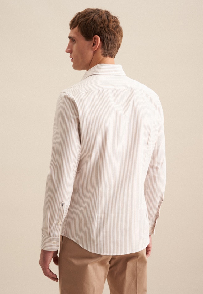 Slim Casual Hemd Streifen in Beige | Seidensticker Onlineshop