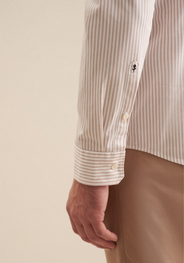 Slim Casual Hemd A Rayures in Beige | Seidensticker Onlineshop