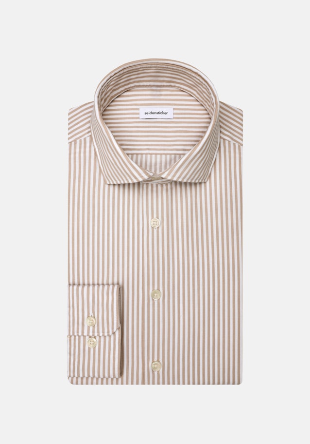 Slim Casual Hemd A Rayures in Beige | Seidensticker Onlineshop