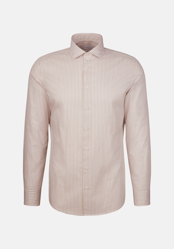 Slim Casual Hemd A Rayures in Beige | Seidensticker Onlineshop