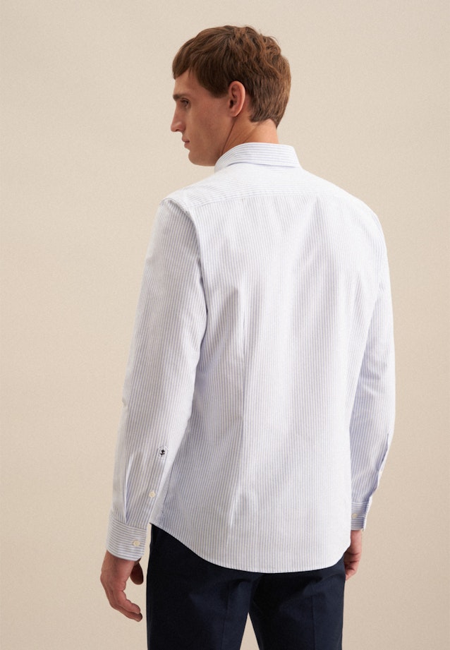 Slim Casual Hemd Gestreift in Mittelblau |  Seidensticker Onlineshop