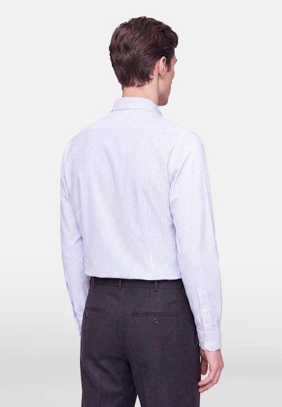 Slim Casual Hemd Gestreift in Mittelblau |  Seidensticker Onlineshop