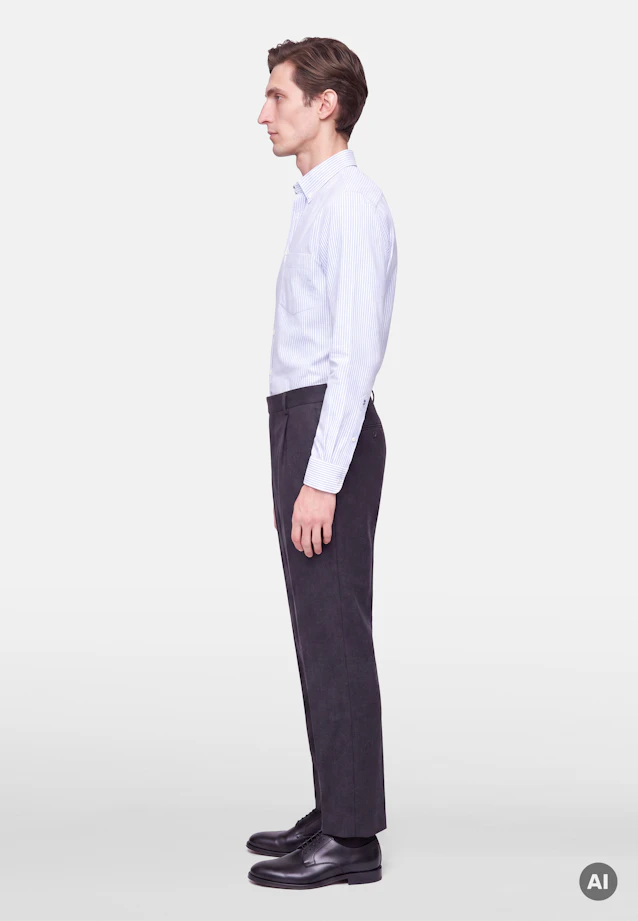 Slim Casual Hemd Gestreift in Mittelblau |  Seidensticker Onlineshop