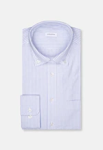 Slim Casual Hemd Gestreift in Mittelblau |  Seidensticker Onlineshop