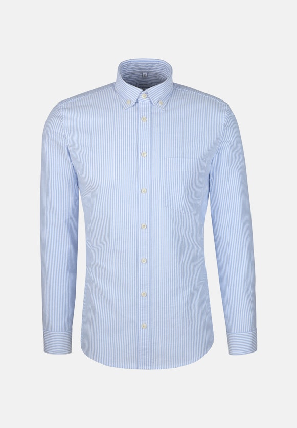 Slim Casual Hemd Gestreift in Mittelblau |  Seidensticker Onlineshop