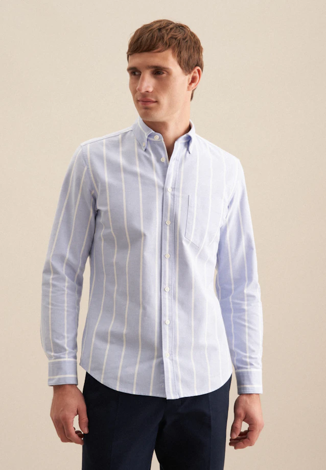 Slim Casual Hemd Streifen in Hellblau |  Seidensticker Onlineshop