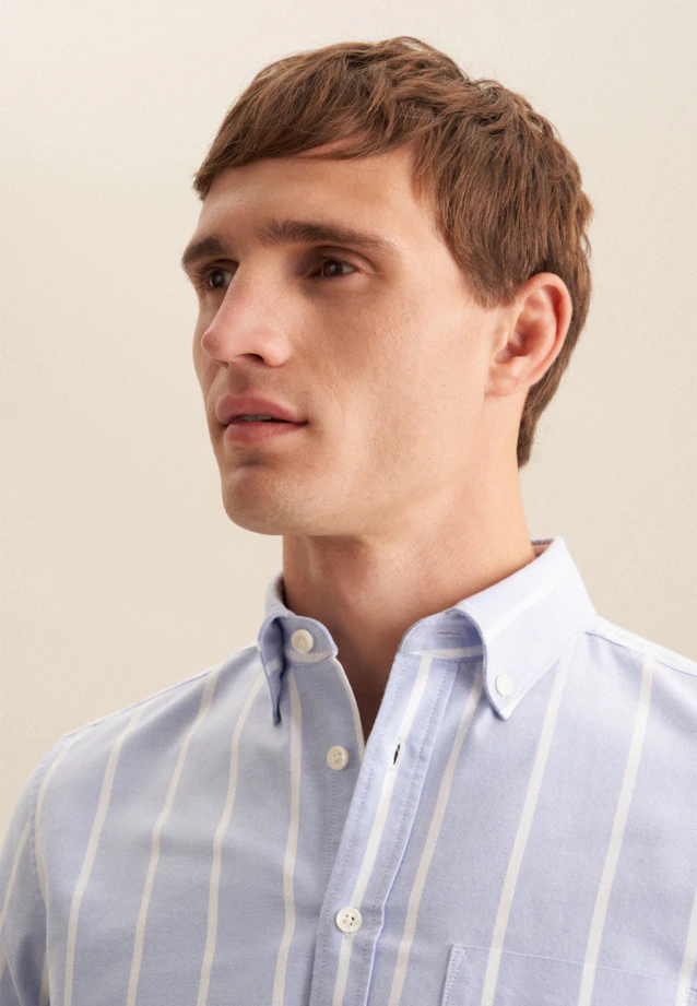 Slim Casual Hemd Streifen in Hellblau |  Seidensticker Onlineshop