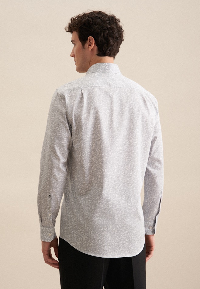 Regular Business Hemd Druck in Grau | Seidensticker Onlineshop