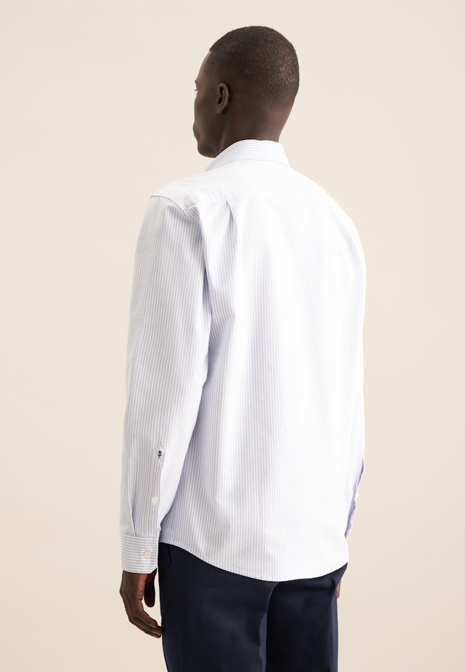 Regular Casual Hemd Gestreift in Mittelblau | Seidensticker Onlineshop