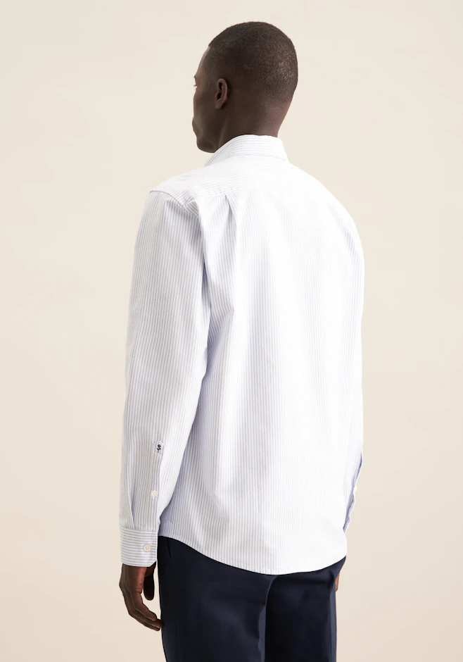 Regular Casual Hemd Gestreift in Mittelblau | Seidensticker Onlineshop