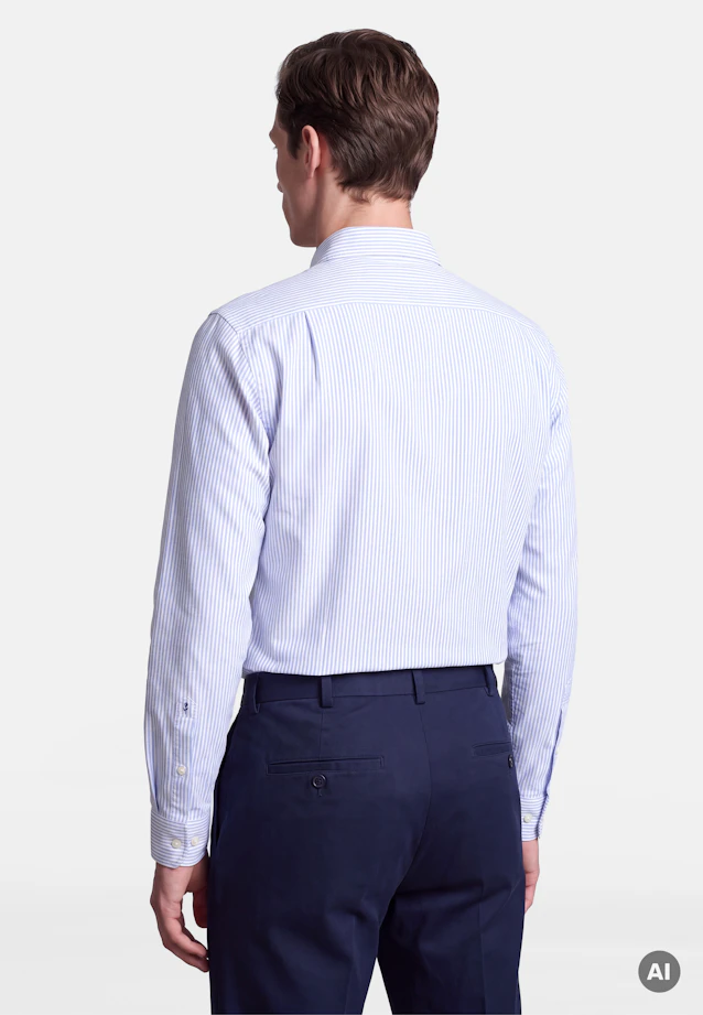 Regular Casual shirt Stripes in Mittelblau |  Seidensticker Onlineshop