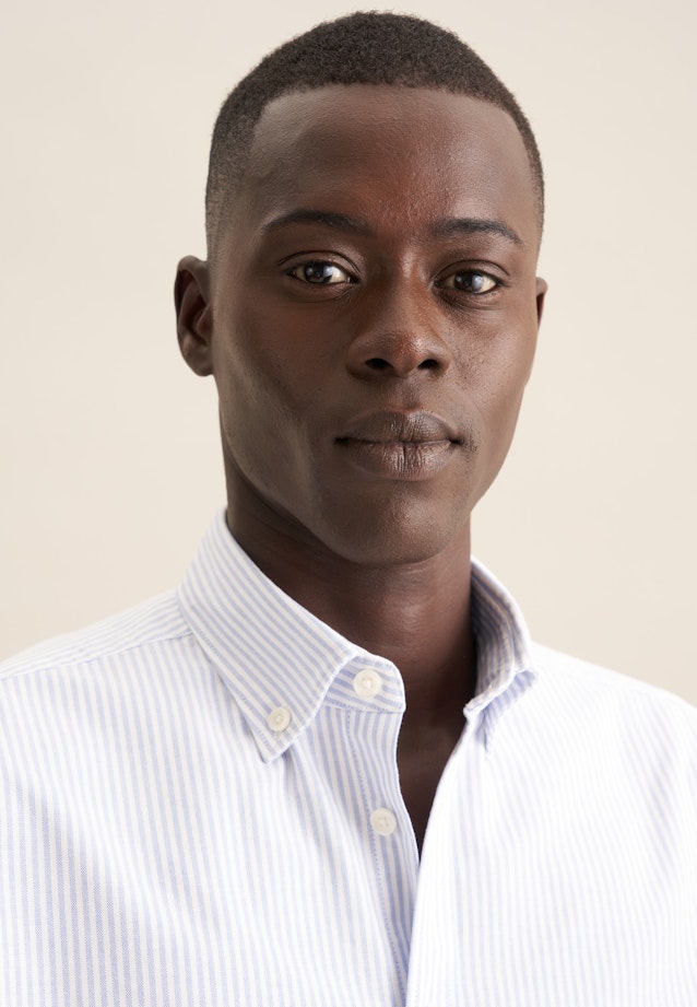 Regular Casual Hemd Gestreift in Mittelblau |  Seidensticker Onlineshop