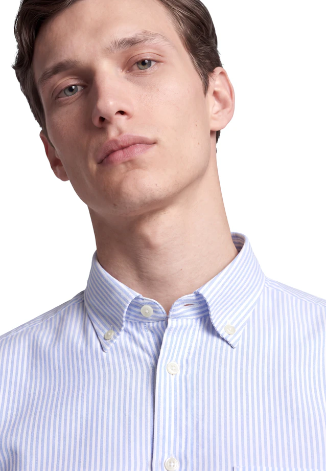 Regular Casual Hemd Gestreift in Mittelblau |  Seidensticker Onlineshop