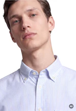 Regular Casual shirt Stripes in Mittelblau |  Seidensticker Onlineshop