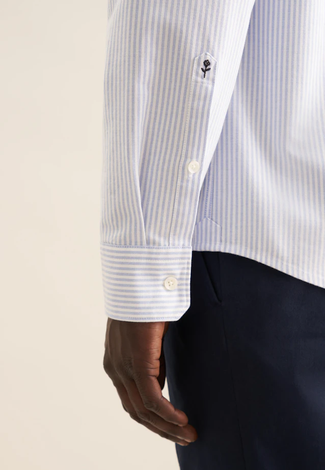 Regular Casual Hemd Gestreift in Mittelblau |  Seidensticker Onlineshop