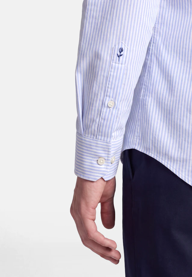 Regular Casual Hemd Gestreift in Mittelblau |  Seidensticker Onlineshop