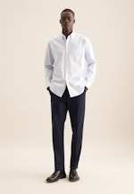 Regular Casual Hemd Gestreift in Mittelblau |  Seidensticker Onlineshop