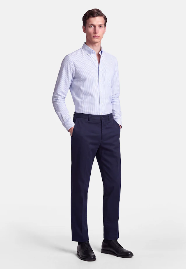 Regular Casual Hemd Gestreift in Mittelblau |  Seidensticker Onlineshop
