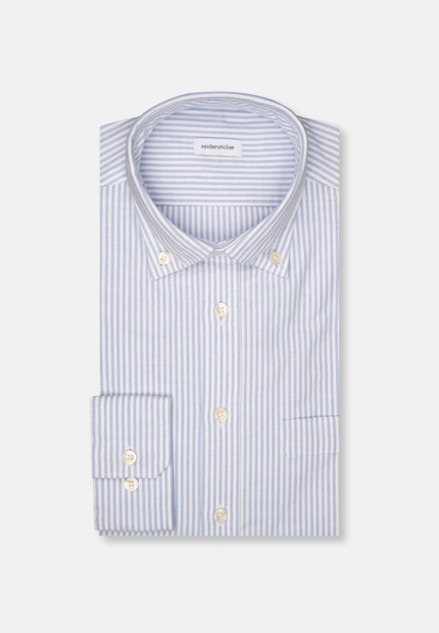 Regular Casual Hemd Gestreift in Mittelblau |  Seidensticker Onlineshop