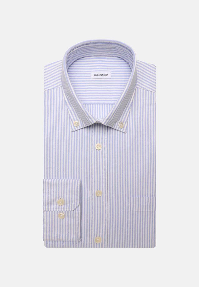 Regular Casual Hemd Gestreift in Mittelblau |  Seidensticker Onlineshop