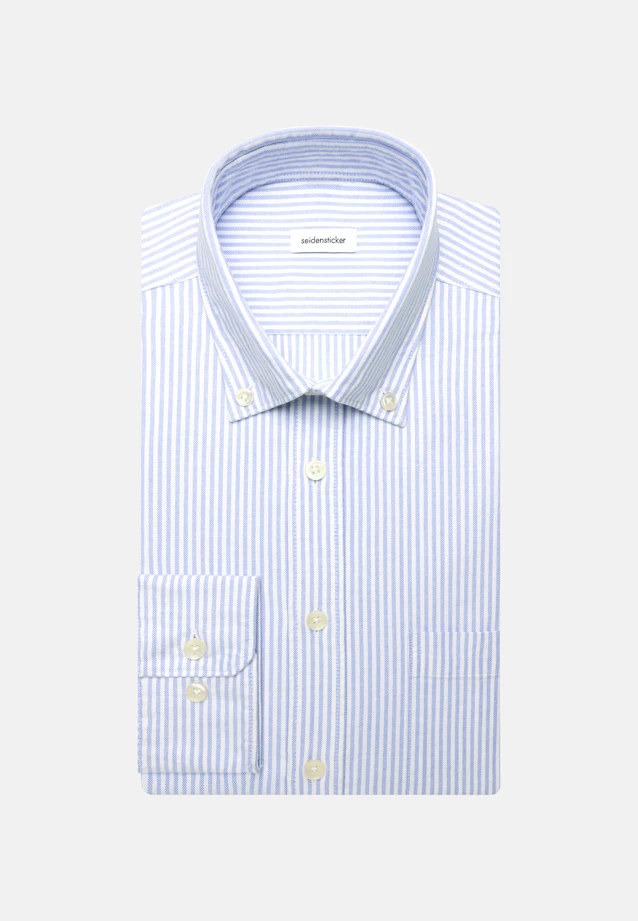 Regular Casual Hemd Gestreift in Mittelblau |  Seidensticker Onlineshop