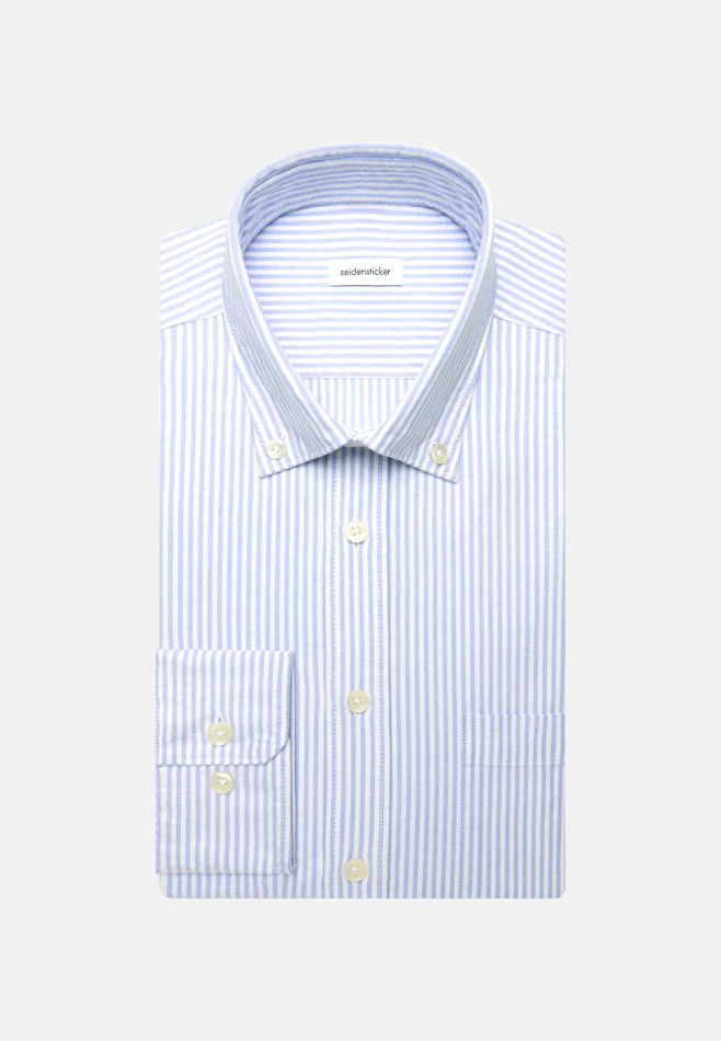 Regular Casual Hemd Gestreift in Mittelblau | Seidensticker Onlineshop