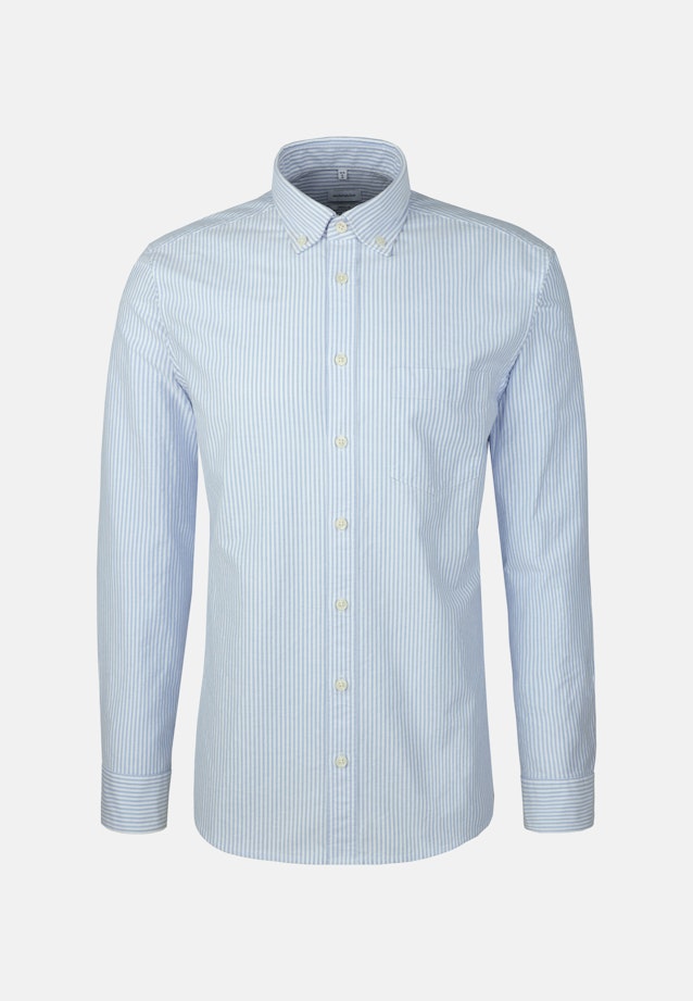 Regular Casual Hemd Gestreift in Mittelblau |  Seidensticker Onlineshop