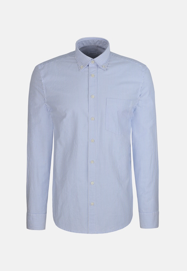 Regular Casual Hemd Gestreift in Mittelblau |  Seidensticker Onlineshop