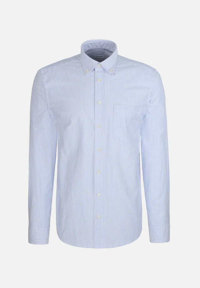 Regular Casual Hemd Gestreift in Mittelblau |  Seidensticker Onlineshop
