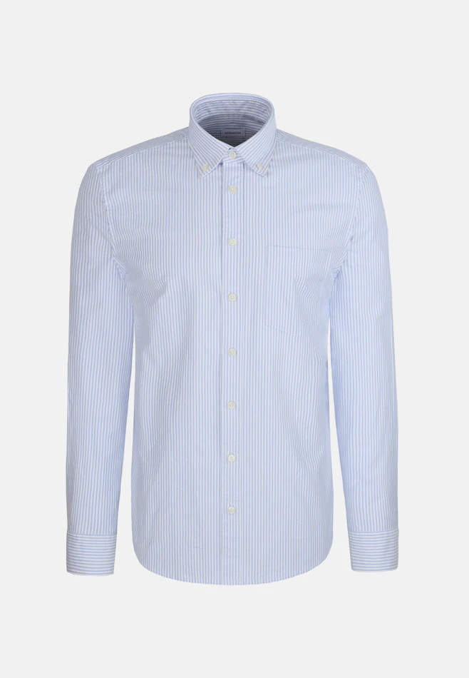 Regular Casual Hemd Gestreift in Mittelblau | Seidensticker Onlineshop