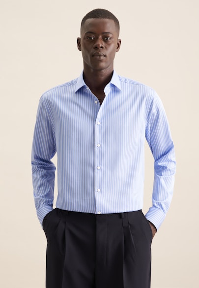 Regular Business Hemd Streifen in Hellblau |  Seidensticker Onlineshop