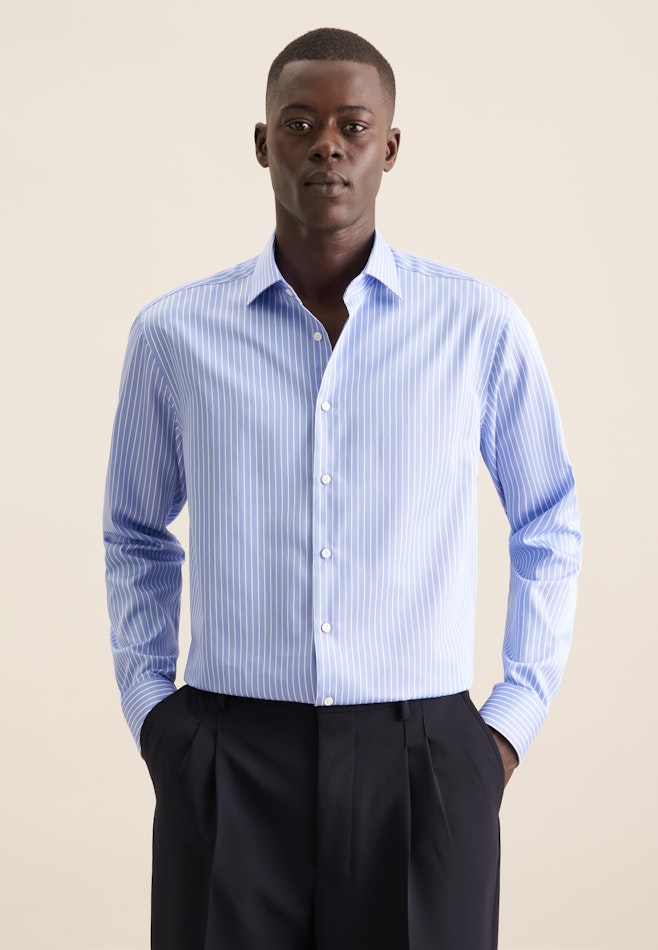 Regular Business Hemd Streifen in Hellblau | Seidensticker Onlineshop