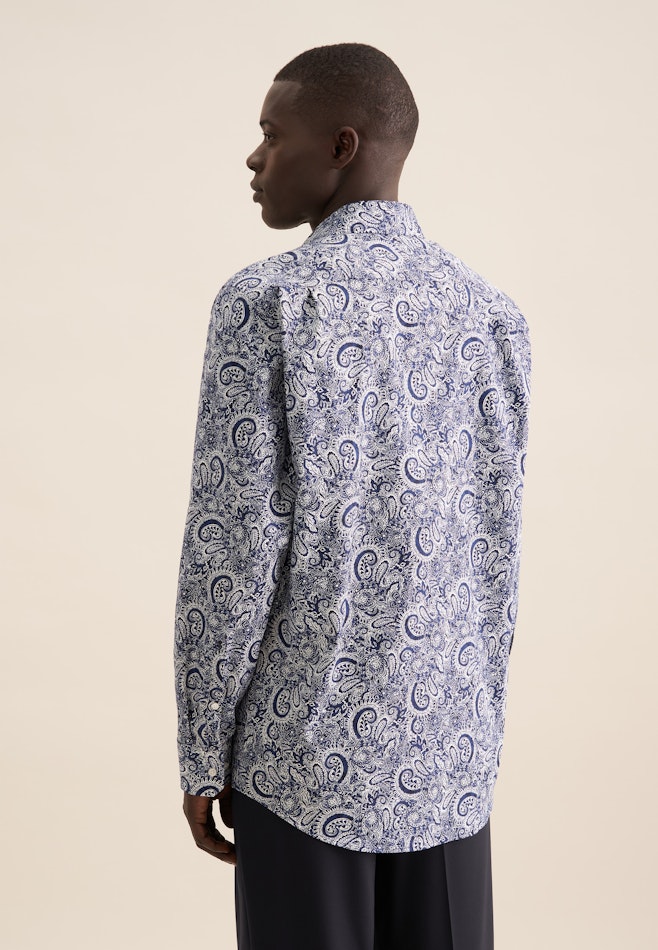 Regular Business Hemd Druck in Dunkelblau | Seidensticker Onlineshop