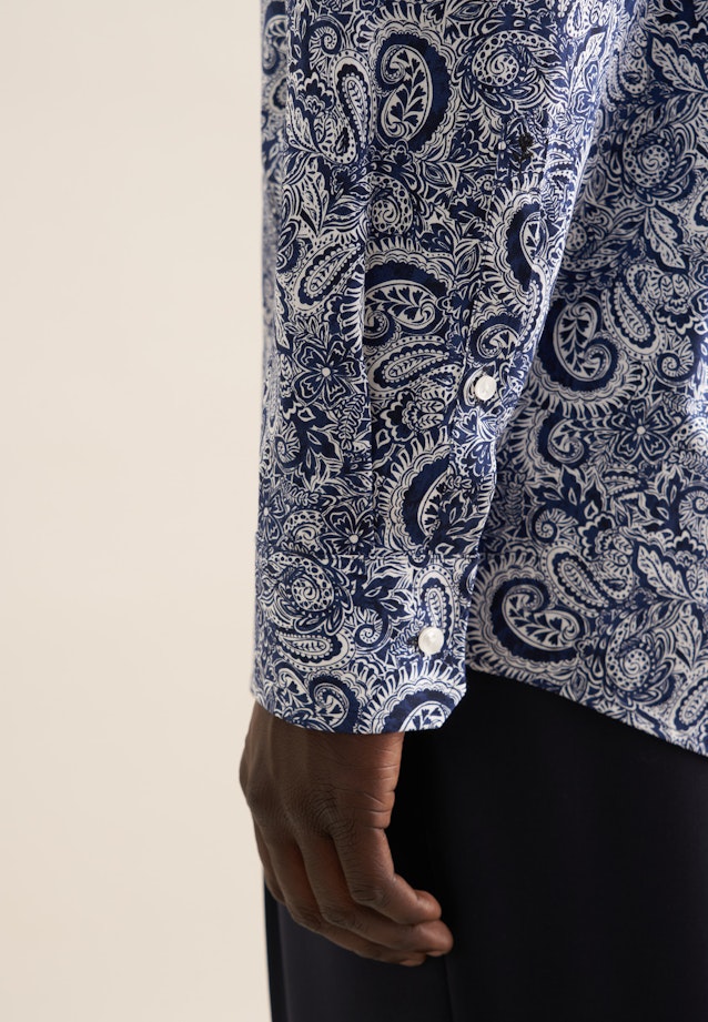 Regular Business Hemd Druck in Dunkelblau |  Seidensticker Onlineshop