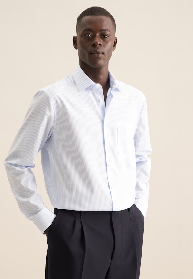 Regular Chemise d'affaires rayures in Bleu Clair |  Seidensticker Onlineshop