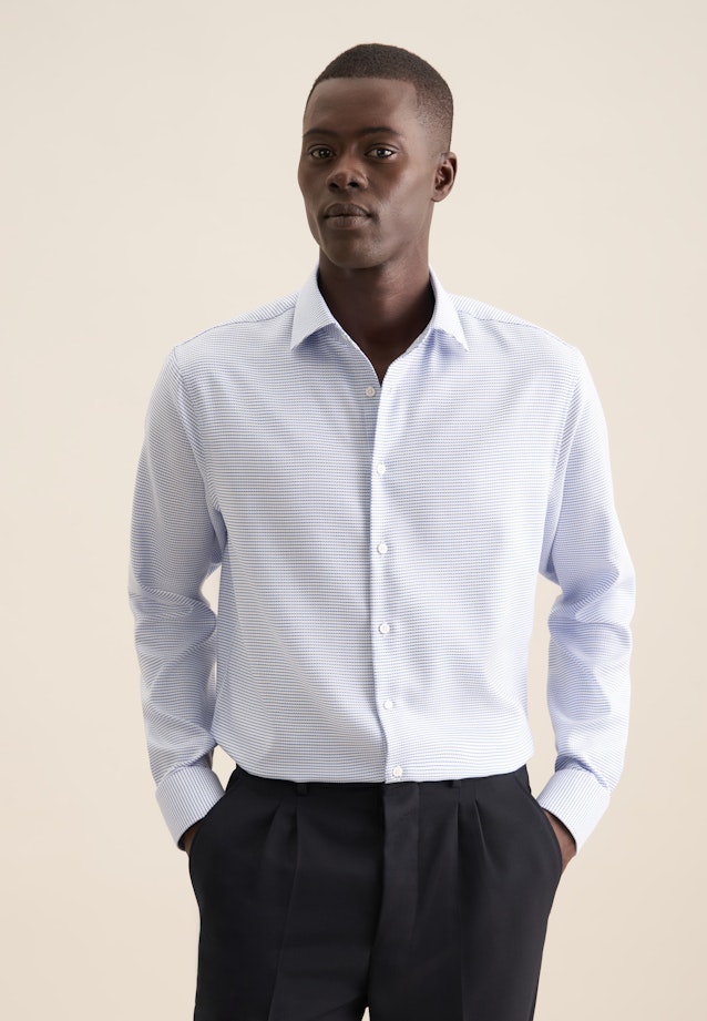 Shaped Business shirt Structure in Light Blue |  Seidensticker Onlineshop