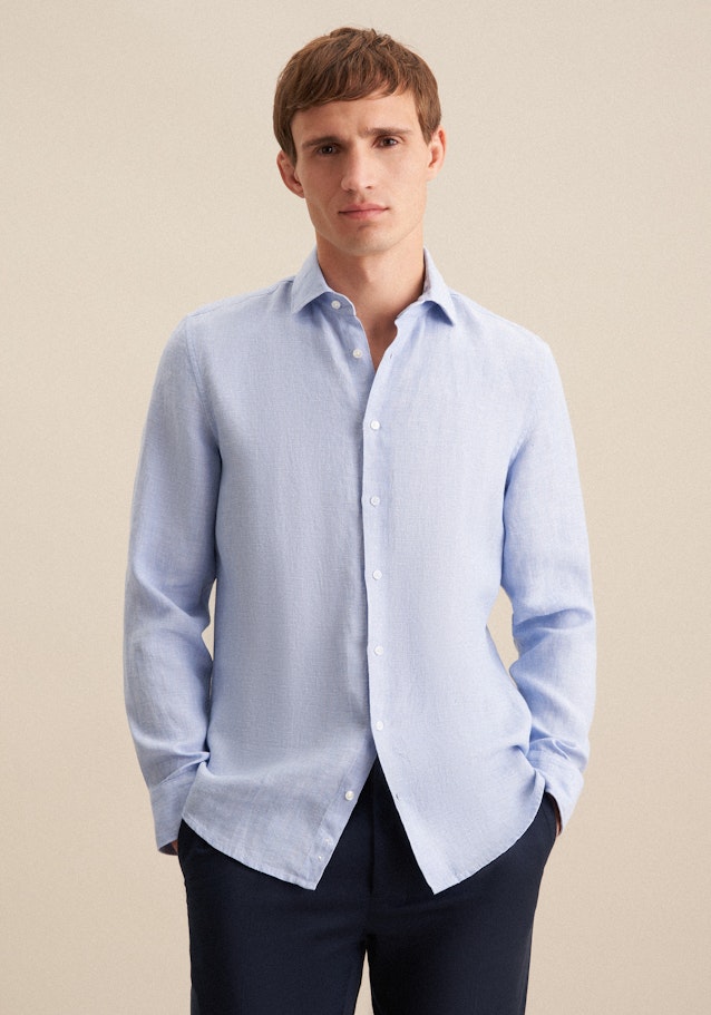 Chemise Business Shaped Lin Col Kent in Bleu Clair | Seidensticker Onlineshop
