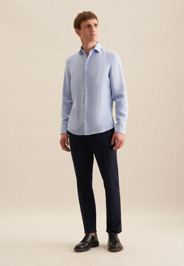 Shaped Chemise d'affaires Uni in Bleu Clair |  Seidensticker Onlineshop